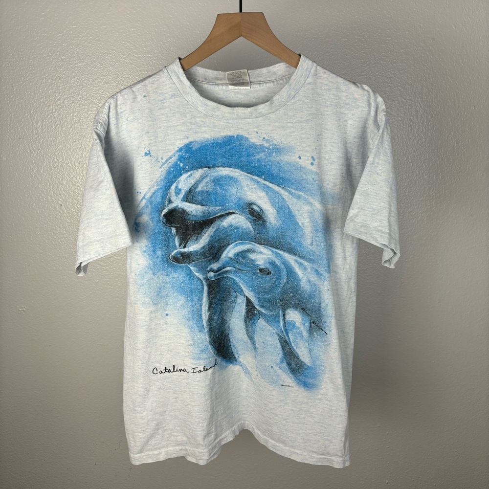 Vintage 90's Dolphin Shirt Company Single Stitch 1991 T Shirt Size Medium